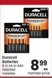 Albertsons Duracell Batteries - 8 ct AA or AAA Selected Varieties offer