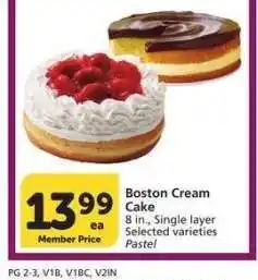 Albertsons Boston Cream Cake - 8 in., Single layer Selected varieties Pastel offer