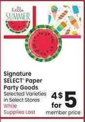 Albertsons Signature SELECT Paper Party Goods - Selected Varieties offer