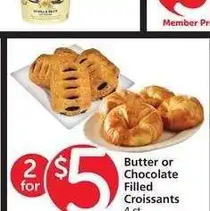 Albertsons Butter or Chocolate Filled Croissants - 4 ct. Selected varieties offer