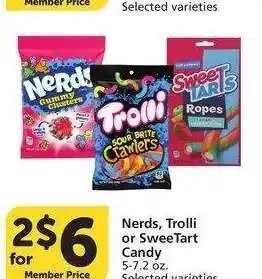 Albertsons Nerds, Trolli or SweeTart Candy - 5-7.2 oz. Selected varieties offer