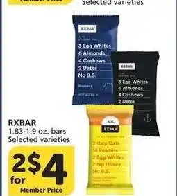 Albertsons RXBAR - 1.83-1.9 oz. bars Selected varieties offer