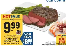 Food Lion Boneless Ribeye Steak offer