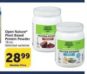 Albertsons Open Nature Plant Based Protein Powder - 18 oz. Selected varieties offer