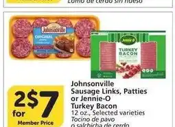 Albertsons Johnsonville Sausage Links, Patties or Jennie-O Turkey Bacon - 12 oz., Selected varieties offer