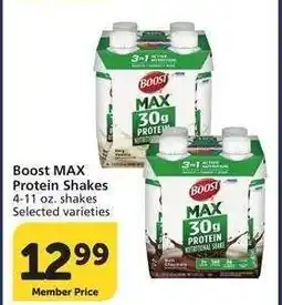 Albertsons Boost MAX Protein Shakes - 4-11 oz. shakes Selected varieties offer