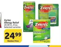 Albertsons Zyrtec Allergy Relief - 24-30 ct., 8 oz. Selected varieties offer