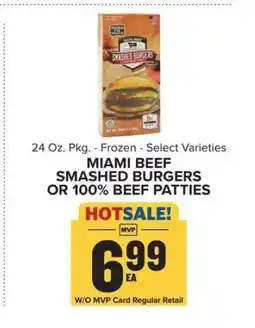Food Lion Miami Beef Smashed Burgers or 100% Beef Patties offer
