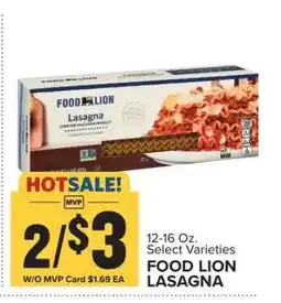 Food Lion FOOD LION LASAGNA offer