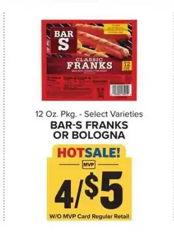 Food Lion Bar-S Franks or Bologna offer