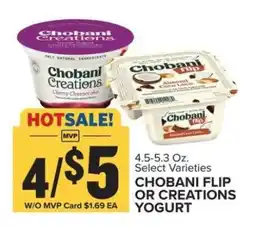 Food Lion Chobani Flip or Creations Yogurt offer