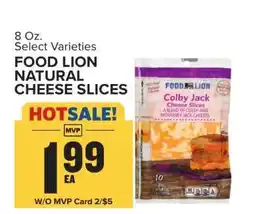 Food Lion FOOD LION NATURAL CHEESE SLICES offer
