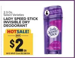 Food Lion LADY SPEED STICK INVISIBLE DRY DEODORANT offer