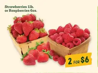 Sprouts Farmers Market Strawberries 1lb. or Raspberries 6oz offer