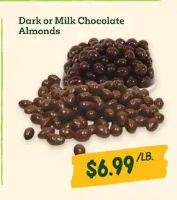 Sprouts Farmers Market Dark or Milk Chocolate Almonds offer