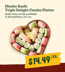 Sprouts Farmers Market Hissho Sushi Triple Delight Combo Platter offer
