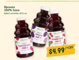 Sprouts Farmers Market Sprouts 100% Juice offer