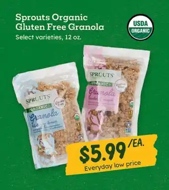 Sprouts Farmers Market Sprouts Organic Gluten Free Granola offer