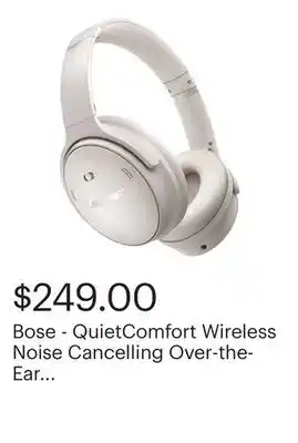 Best Buy Bose - QuietComfort Wireless Noise Cancelling Over-the-Ear Headphones - White Smoke offer