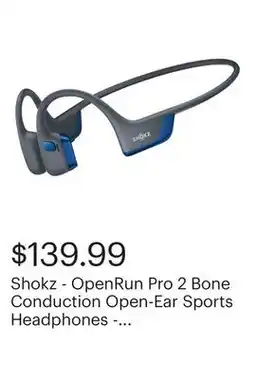 Best Buy Shokz - OpenRun Pro 2 Bone Conduction Open-Ear Sports Headphones - Steel Blue offer