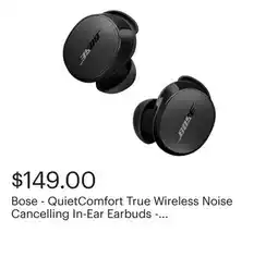 Best Buy Bose - QuietComfort True Wireless Noise Cancelling In-Ear Earbuds - Black offer