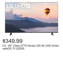 Best Buy LG - 65 Class UT70 Series LED 4K UHD Smart webOS TV (2024) offer
