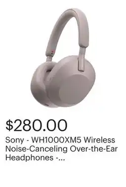 Best Buy Sony - WH1000XM5 Wireless Noise-Canceling Over-the-Ear Headphones - Smoky Pink offer