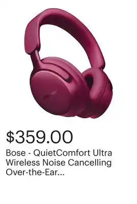 Best Buy Bose - QuietComfort Ultra Wireless Noise Cancelling Over-the-Ear Headphones - Deep Plum offer