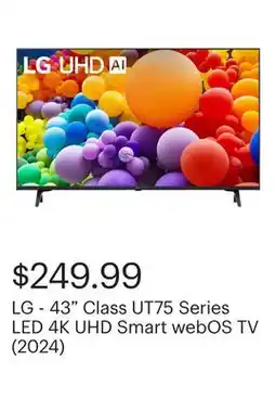 Best Buy LG - 43 Class UT75 Series LED 4K UHD Smart webOS TV (2024) offer