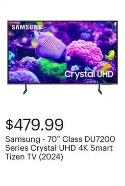 Best Buy Samsung - 70 Class DU7200 Series Crystal UHD 4K Smart Tizen TV (2024) offer