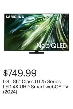 Best Buy LG - 86 Class UT75 Series LED 4K UHD Smart webOS TV (2024) offer