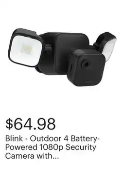 Best Buy Blink - Outdoor 4 Battery-Powered 1080p Security Camera with Floodlight - Black offer