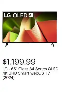 Best Buy LG - 65 Class B4 Series OLED 4K UHD Smart webOS TV (2024) offer
