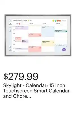 Best Buy Skylight - Calendar: 15 Inch Touchscreen Smart Calendar and Chore Chart - Silver offer