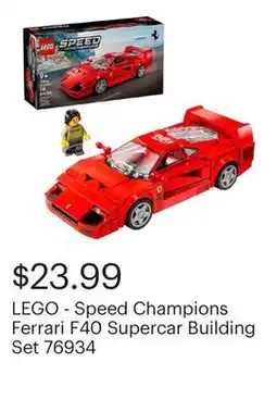Best Buy LEGO - Speed Champions Ferrari F40 Supercar Building Set 76934 offer