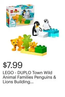 Best Buy LEGO - DUPLO Town Wild Animal Families Penguins & Lions Building Toy 10442 offer