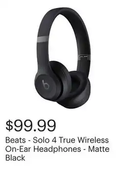 Best Buy Beats - Solo 4 True Wireless On-Ear Headphones - Matte Black offer