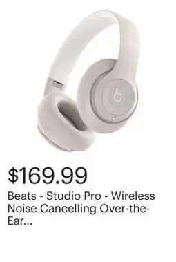 Best Buy Beats - Studio Pro - Wireless Noise Cancelling Over-the-Ear Headphones - Sandstone offer