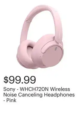 Best Buy Sony - WHCH720N Wireless Noise Canceling Headphones - Pink offer