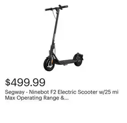 Best Buy Segway - Ninebot F2 Electric Scooter w/25 mi Max Operating Range & 18 mph Max Speed - Black offer