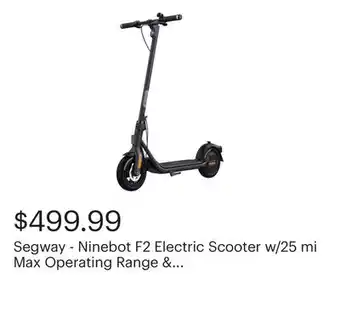 Best Buy Segway - Ninebot F2 Electric Scooter w/25 mi Max Operating Range & 18 mph Max Speed - Black offer