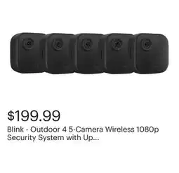 Best Buy Blink - Outdoor 4 5-Camera Wireless 1080p Security System with Up to Two-year Battery Life - Black offer