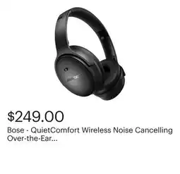 Best Buy Bose - QuietComfort Wireless Noise Cancelling Over-the-Ear Headphones - Black offer