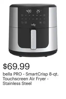 Best Buy bella PRO - SmartCrisp 8-qt. Touchscreen Air Fryer - Stainless Steel offer