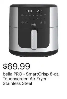 Best Buy bella PRO - SmartCrisp 8-qt. Touchscreen Air Fryer - Stainless Steel offer