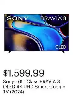 Best Buy Sony - 65 Class BRAVIA 8 OLED 4K UHD Smart Google TV (2024) offer