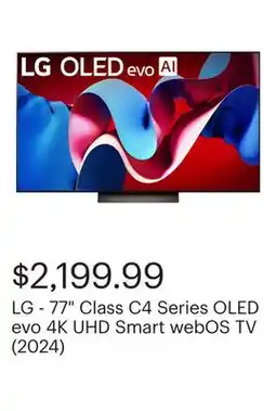 Best Buy LG - 77 Class C4 Series OLED evo 4K UHD Smart webOS TV (2024) offer