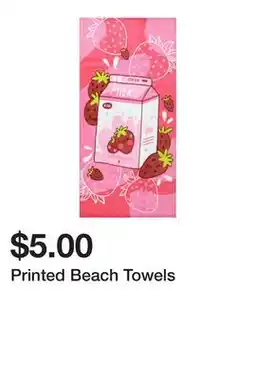 Five Below Printed Beach Towels offer