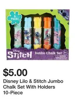 Five Below Disney Lilo & Stitch Jumbo Chalk Set With Holders 10-Piece offer