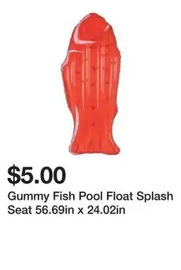Five Below Gummy Fish Pool Float Splash Seat 56.69in x 24.02in offer